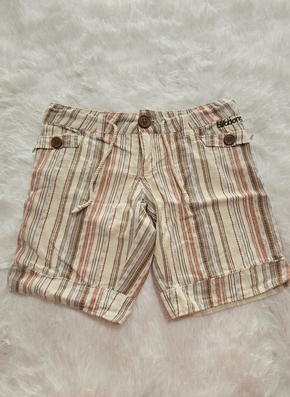 Striped Cream Women’s Casual Shorts